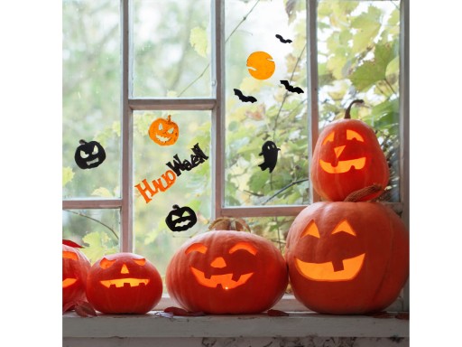 Halloween Stickers Tekvica Bats Ghost