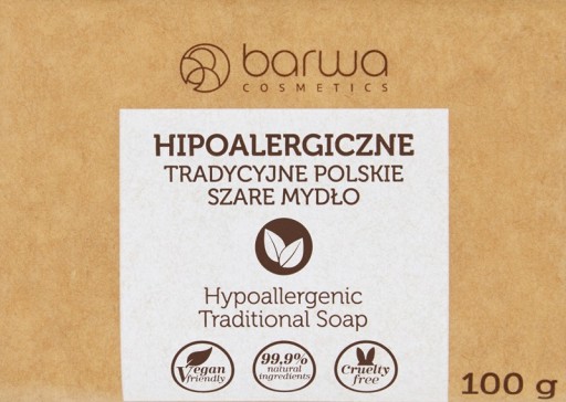 Hypoalergénne tradičné poľské šedé mydlo 100 g BARWA Cosmetics