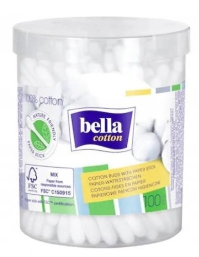 Papierové vatové tyčinky Bella Cotton 100 ks