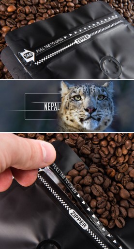 Čerstvo pražené kávové zrná 100% Arabica Nepál 50G pre kávovar na espresso