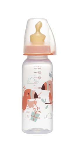 č Štandardná fľaša 250 ml, dievča, 6m+, M latexový cumlík