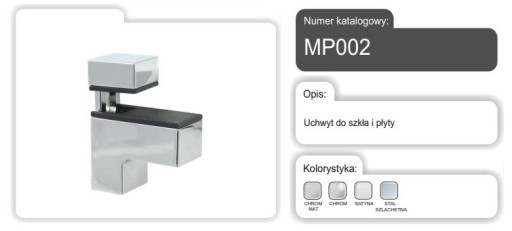 DRŽÁK ÚCHYTKA UPEVŇOVACIA SKLENENÁ POLICA SKLENENÉ TANIERE MP002 MAT CHROM AMIX