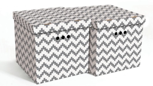 KRABIČKA KARTÓNOVÁ nádoba 2 ks MM ZIGZAG Šedá