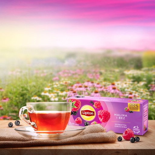 Lipton Malina a Baza expres ovocný čaj 20 sáčkov 32g