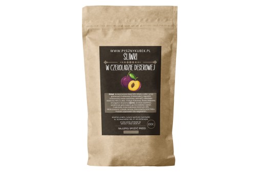 SLIVKY v tmavej čokoláde 100g, KANDIDOVANÉ bez palmového oleja