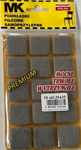 PLSTENÉ PODLOŽKY K NÁBYTOKOVÝM STOLIČKÁM STôL 25X25