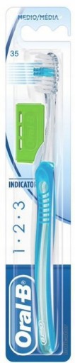Zubná kefka OralB 1.2.3 Indikátor Stredný STREDNÝ!