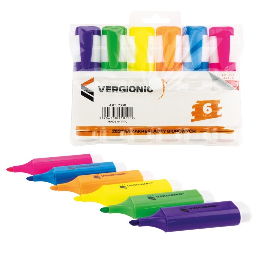 Kancelársky zvýrazňovač HIGHLIGHTERS sada farieb 6 ks