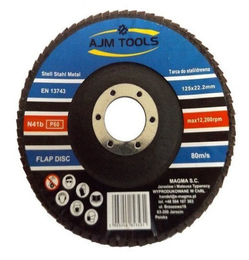 1 kus. Lamelový brúsny kotúč 125 x 22 zrnitosti P60 AJM TOOLS