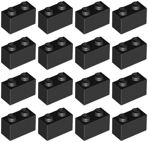 LEGO 3004 BRICK 1x2 čierna NOVINKA (12g) 16 ks.