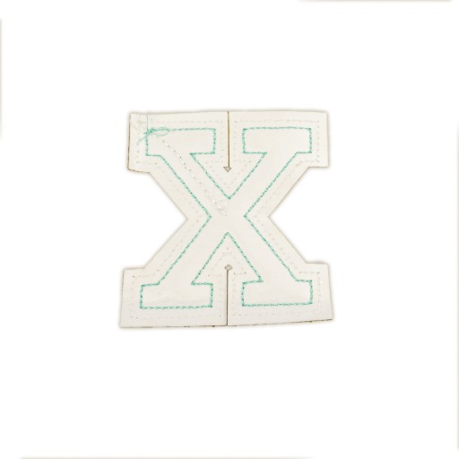 PATCH LETTER X, veľká aplikácia, trblietky ix cyan