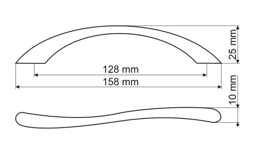 Nábytková úchytka GAMET UN83, saténový nikel, 128mm