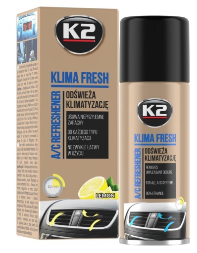 K2 Klima Fresh Lemon osviežovač klimatizácie 150ml