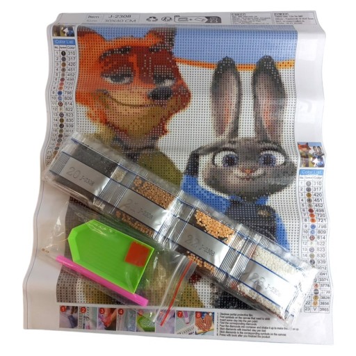 5D diamantová výšivka králika a líšky Zootopia