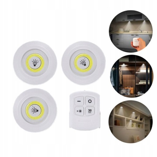 3x COB LAMPA BEZDRÔTOVÁ BATÉRIOVÁ LAMPA NA DIAĽKOVÉ OVLÁDANIE
