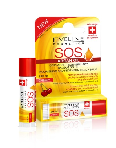 Eveline Lipstick - ochranný balzam na pery SOS cherry 1 ks