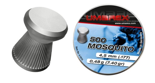 4,5 mm UMAREX pelety proti komárom, ploché, vrúbkované