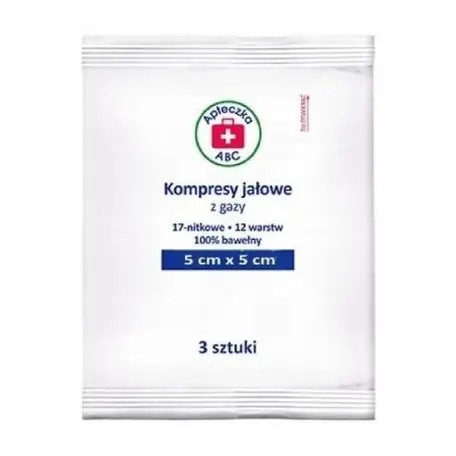 ABC lekárnička, sterilné obklady, 17-vláknová, 12-vrstvová, 5cmx5cm, 3 kusy