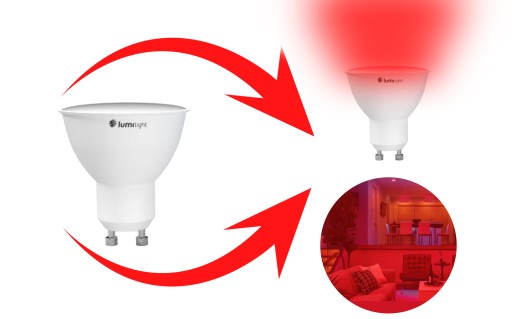 GU10 červená LED žiarovka 230V LL3777 LumiLight