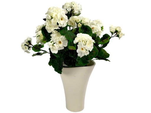 Umelé kvety Geranium na balkónovú terasu - biela