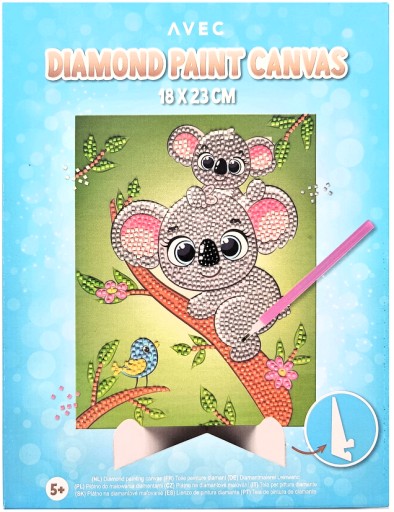 DIAMANTOVÁ MAĽBA VEĽKÝ OBRAZ 18cm x 23cm!! MEDVEDY KOALA ROBTE SAMI!!
