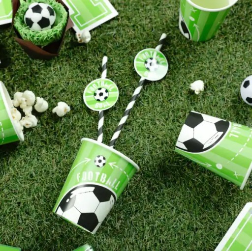 Papierové slamky na futbalovú loptičku, 6 kusov