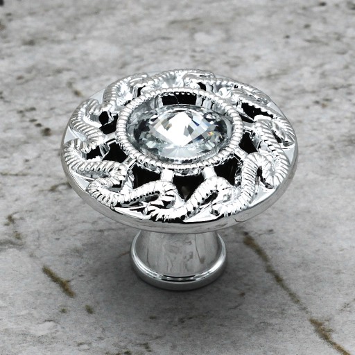 KĽÚČKA NÁBYTKOVÉHO GOMBÍKA NÁBYTKOVÉHO GOMBÍKA CHROM CRYSTAL