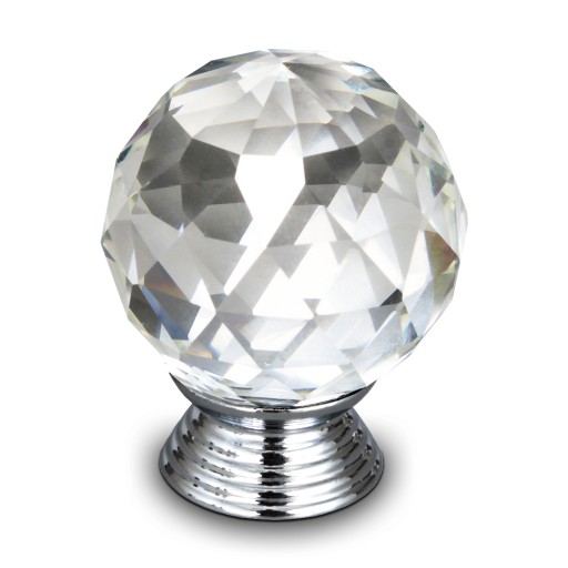 KRIŠTÁĽOVÝ DIAMANTOVÝ BIELY NÁBYTOK ÚCHYTKA fi30