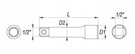 YATO - VÝKLOPNÝ NADSTAVCA 1/2'' 127 mm