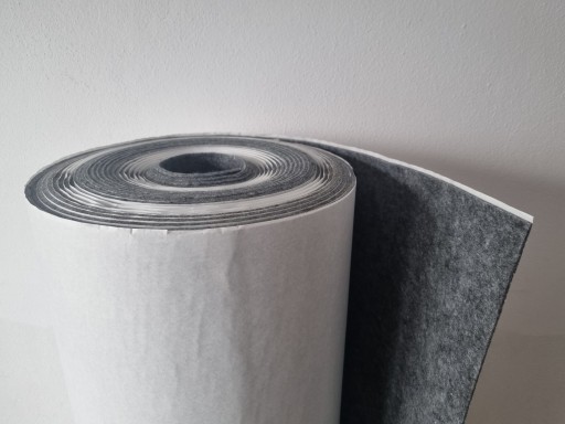 Šedá samolepiaca plsť s 3 mm lepidlom, 34x150cm