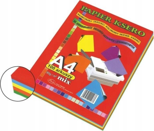 Farebný kopírovací papier A4 80g 100 ks mix Protos
