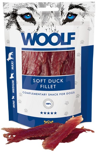 WOOLF DOG TREATY Mäkká kačacia JERKY Mäkká kačacia fileta 100g