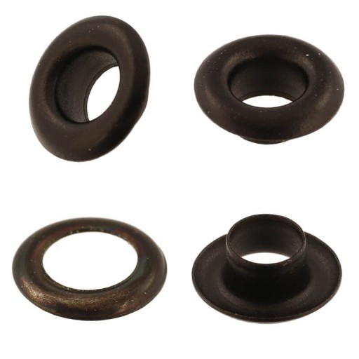 Krátke kožené očká, fi4mm, 100 kusov, staré zlato