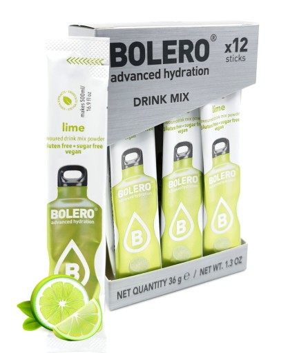 BOLERO Tyčinky nápoj ZERO cukor Limetka 12 ks.