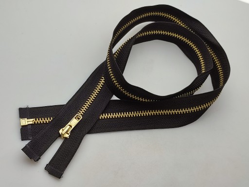 Zips, kovový zips, zips #4, zlatý, 70 cm