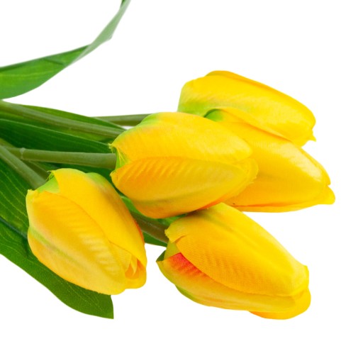 TULIPÁNOVÁ KYTICA Z PENOVÝCH TULIPANOV X5 ŽLTÉ UMELÉ TULIPANY V KYTICI