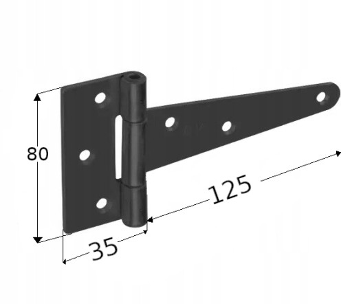 Čierny dekoračný pánt ZT125 80x121x2 mm Domax 1 kus