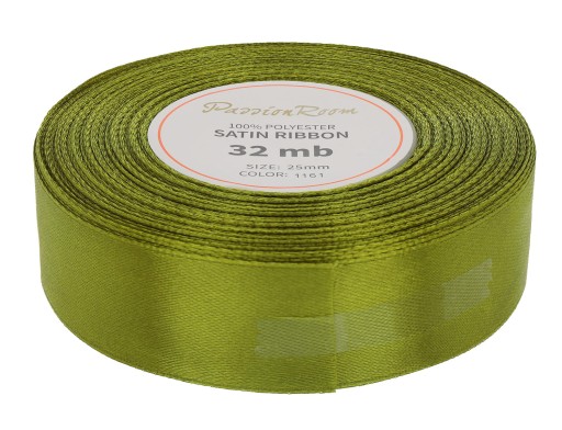Ozdobná saténová stuha 25mm 32mb khaki