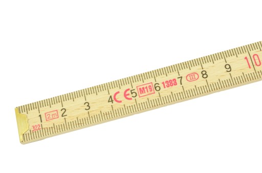 Drevené meracie pásmo, 2 skladacie, prírodný buk