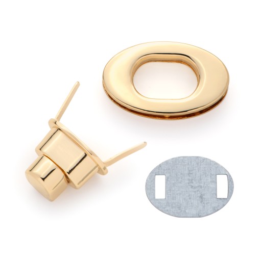 Zlatá klasická otočná kabelka, 37x22 mm
