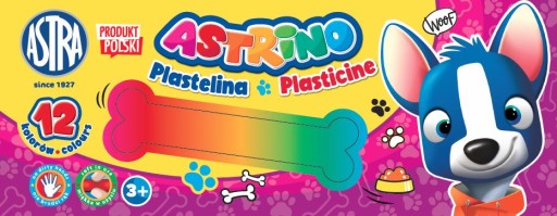 Plastelína 12 okrúhlych školských farieb - Astrino Astra