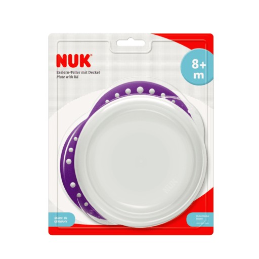 Nuk tanier 8m+ fialový s krytom