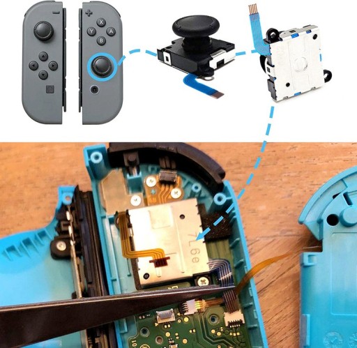 2 x JOYSTICK 3D ANALOGOVÝ OVLÁDAČ JOY-CON BLUE STICK
