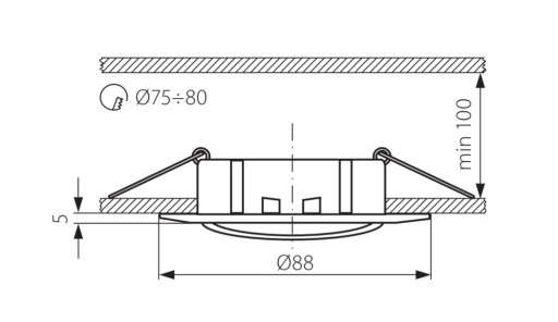Bodové svietidlo 1x 50W trieda III 12V IP20 LUTO CTX-DT