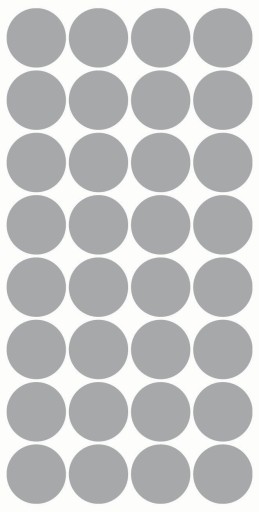 Nálepky CIRCLES Bodky 4cm 32ks Strieborná