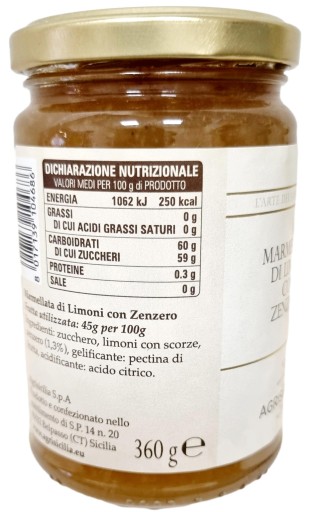Agrisicilia citrónovo-zázvorový džem 360 g