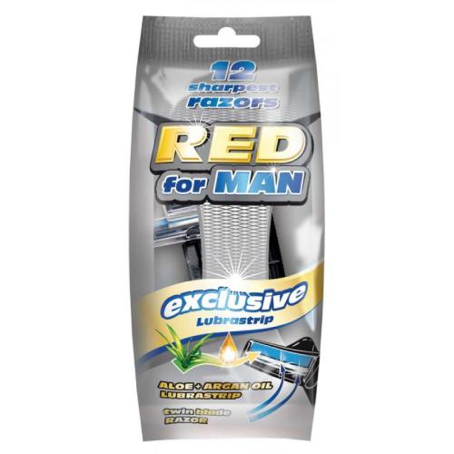 Pánsky jednorazový holiaci strojček Mattes Red for Man