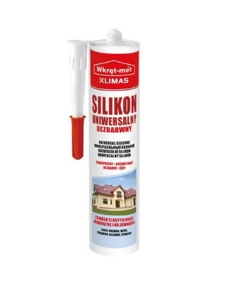 Univerzálny, bezfarebný, flexibilný silikón vo veľkej Wkręt-Met 310 ml tube