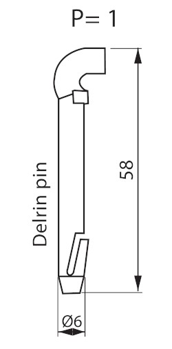 Plastový rohový pánt 1,5mm Derlin