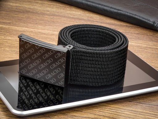 Široký čierny opasok na nohavice Gracio Webbing, 95 cm